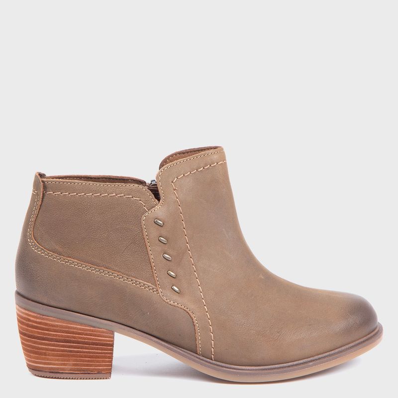 CLARKS - Botín Mujer Cuero Beige Clarks