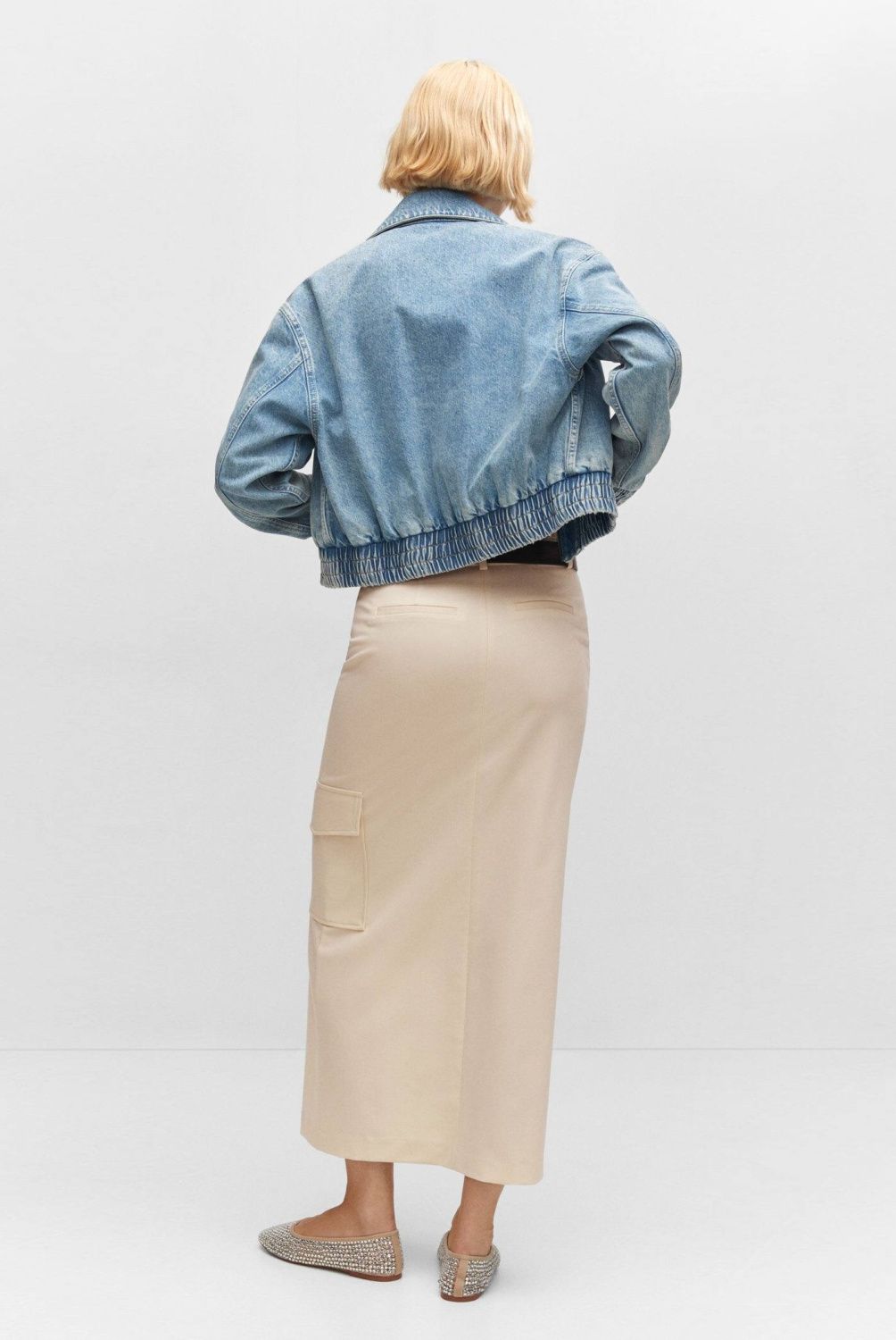 MANGO - Chaqueta Bomber Denim Mujer Mango