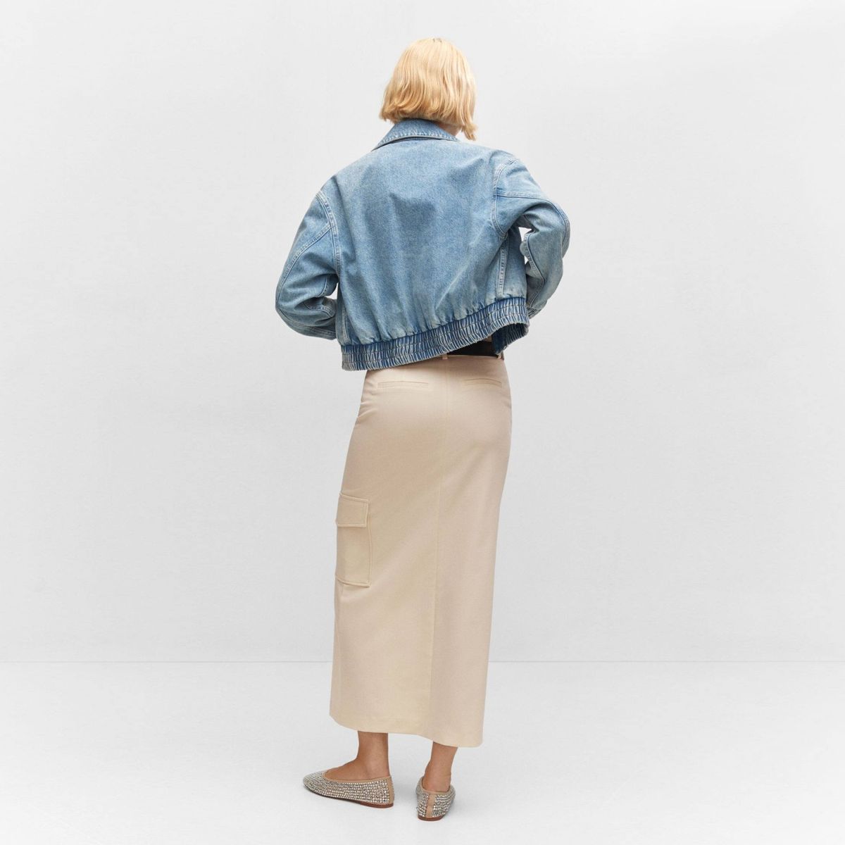 MANGO - Chaqueta Bomber Denim Mujer Mango