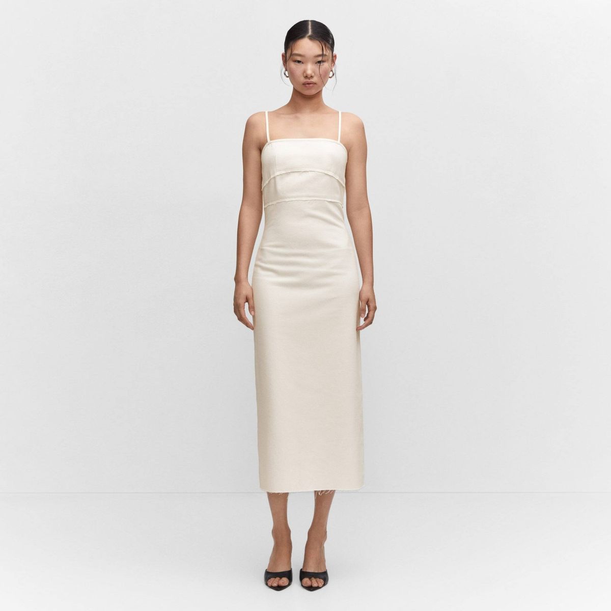 MANGO - Vestido Vaquero Detalle Costuras Mujer Mango