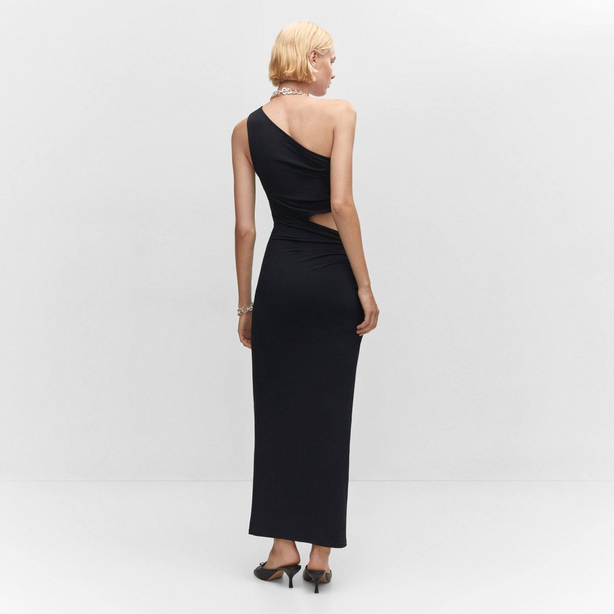 MANGO - Vestido Asimétrico Abertura Lateral Mujer Mango