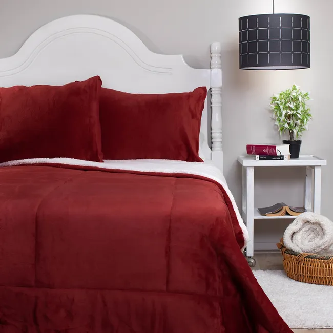 DORAL - Cubrecama Liso Sherpa Flanel Doral