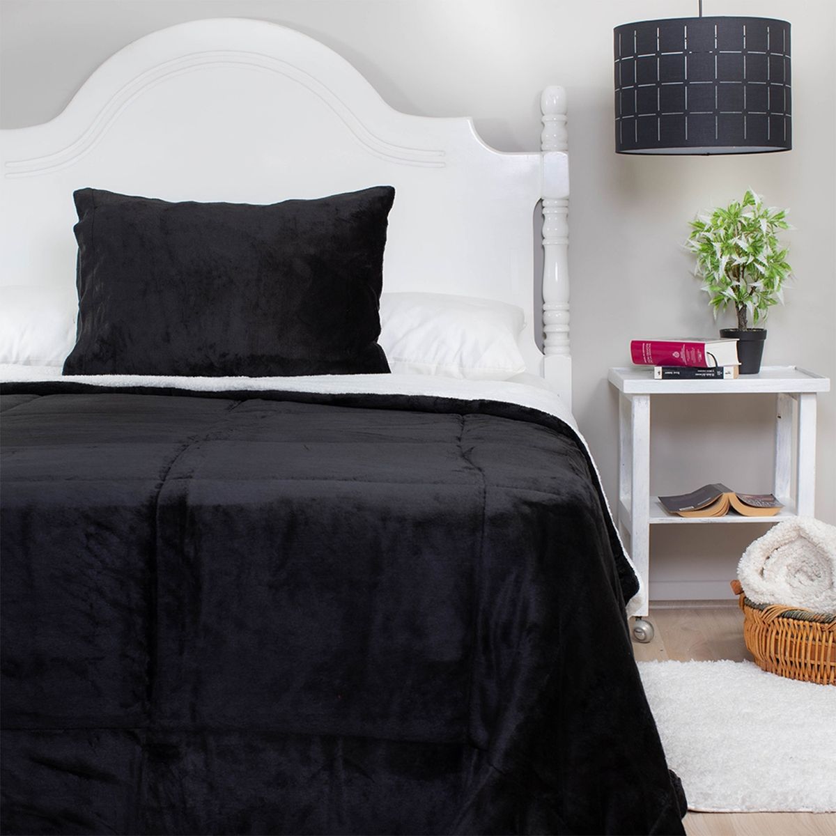 DORAL - Cubrecama Liso Sherpa Flanel Doral