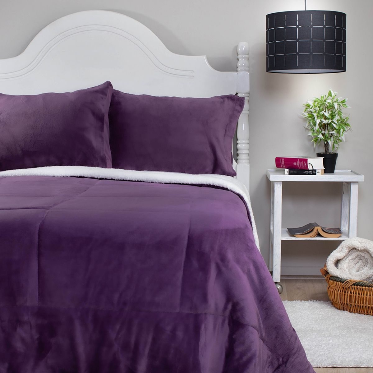 DORAL - Cubrecama Liso Sherpa Flanel Doral