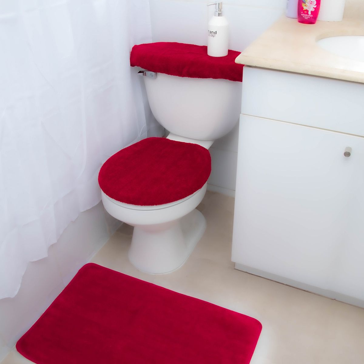 DORAL - Set Accesorios De Baño 3 Piezas Burdeo Doral