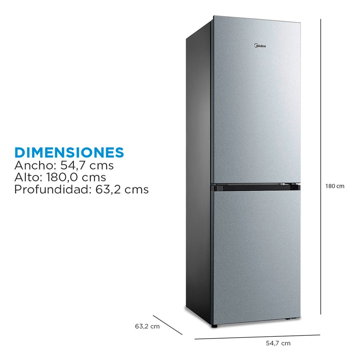 MIDEA - Refrigerador Bottom Freezer 273 Litros No Frost MDRB379FGF50 Midea