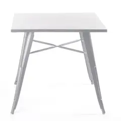 SPAZZIO - Mesa Tolix Blanco 80X80 Cms
