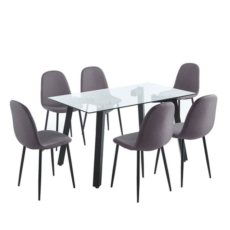 SPAZZIO - Juego De Comedor Jockey Negro C/6 Sillas Cross Neg Canel Spazzio