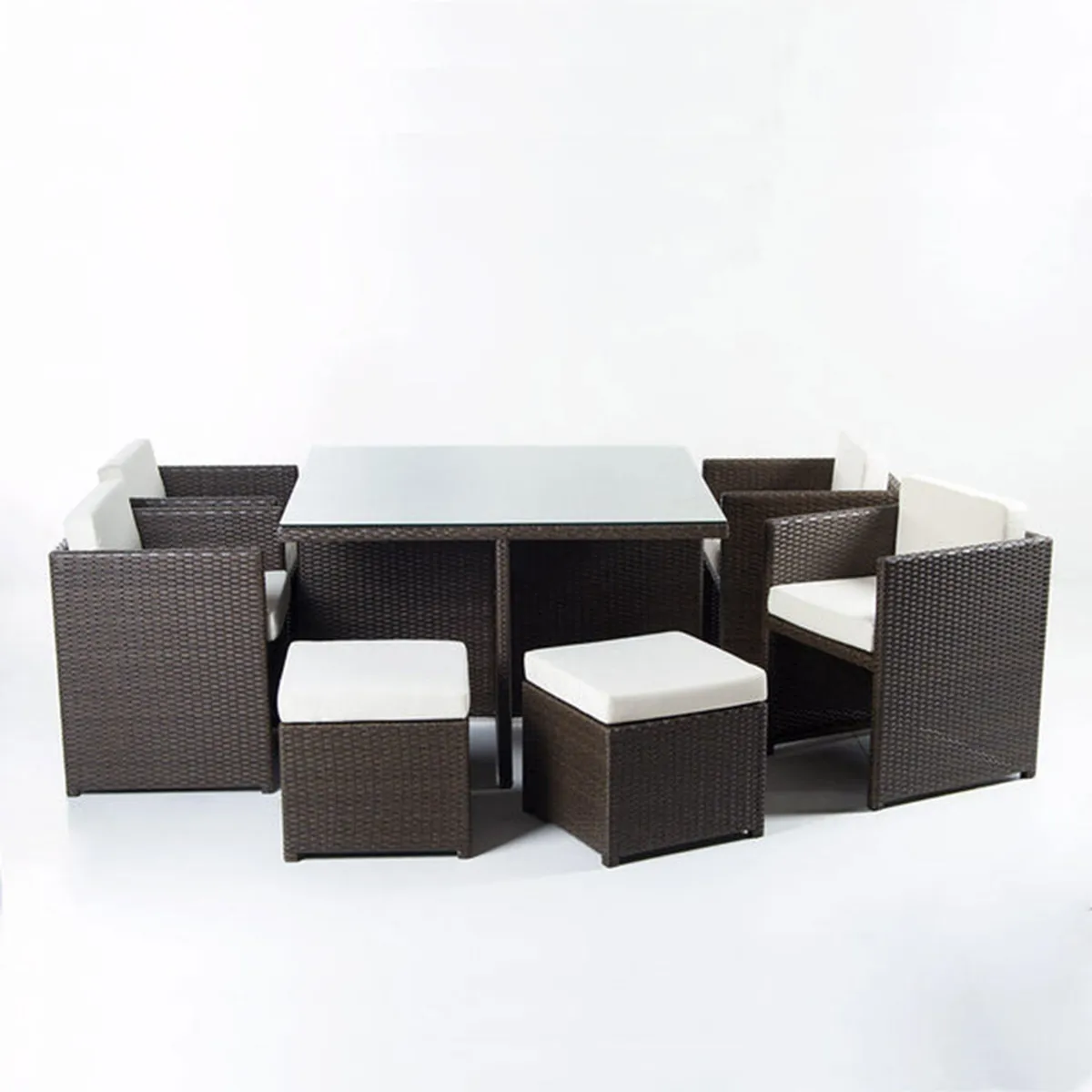 SPAZZIO - Juego De Comedor Fuy 9 Pcs Café Spazzio