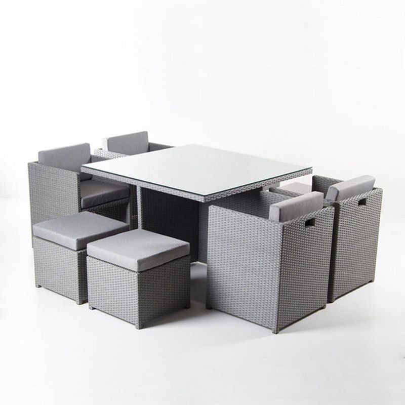SPAZZIO - Comedor Fuy 9Pcs Gris Spazzio