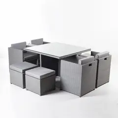 SPAZZIO - Comedor Fuy 9Pcs Gris