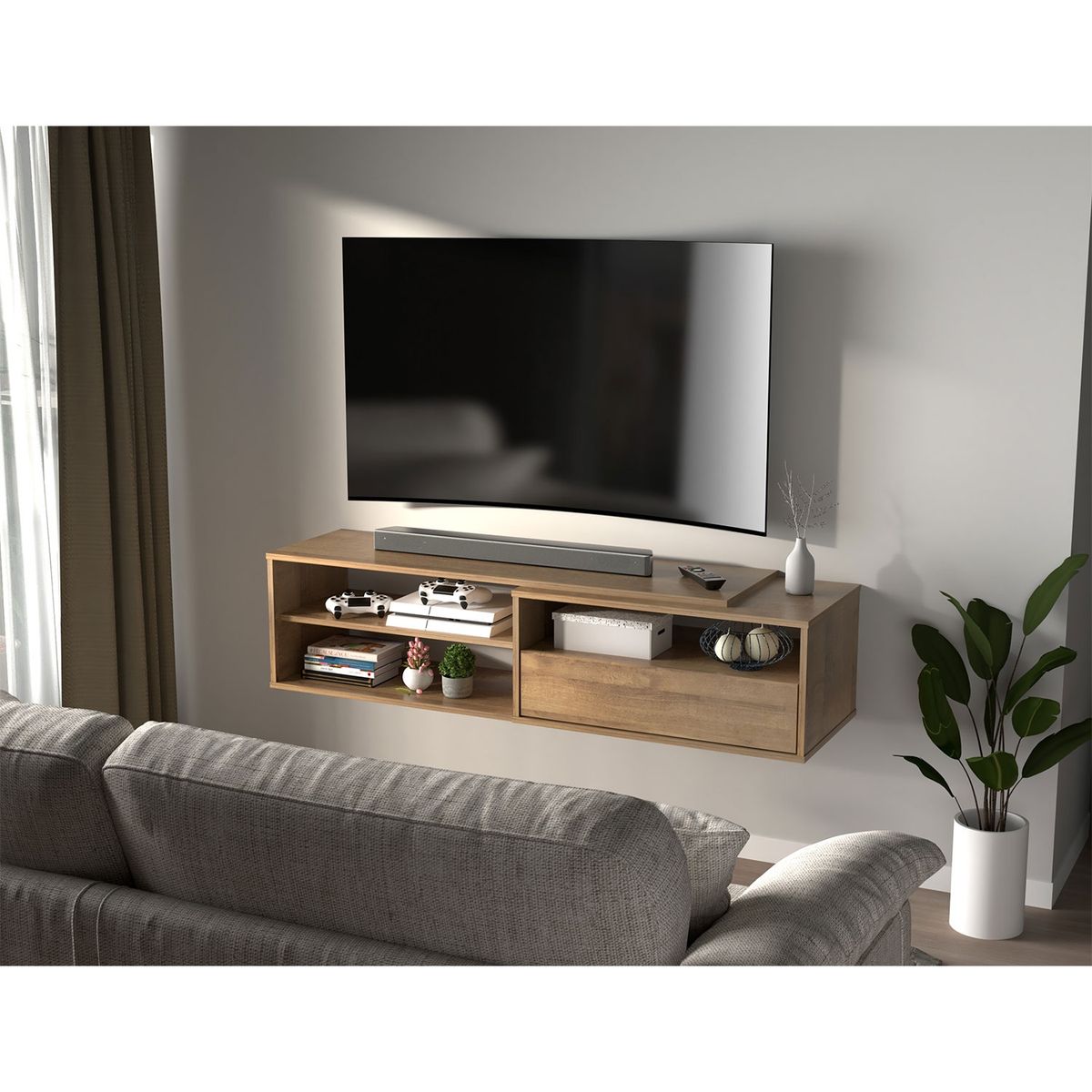 INVAL - Rack Tv Mtv23119 Amaretto Inval