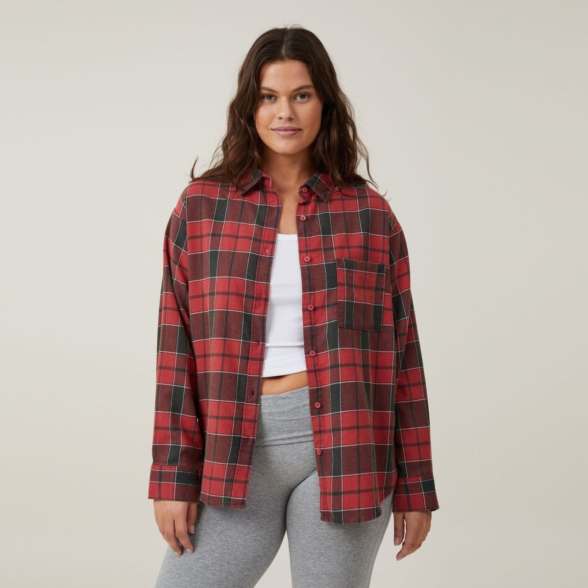 COTTON ON - Blusa Boyfriend Algodón Orgánico Manga Larga Mujer Cotton On