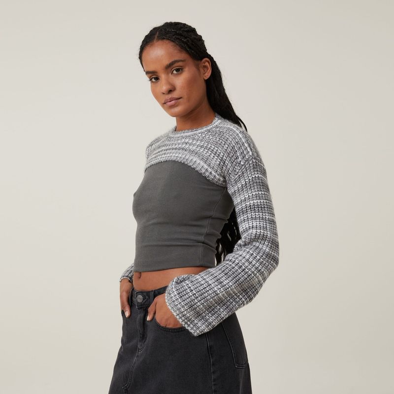 COTTON ON - Sweater Crop Manga Larga Mujer Cotton On