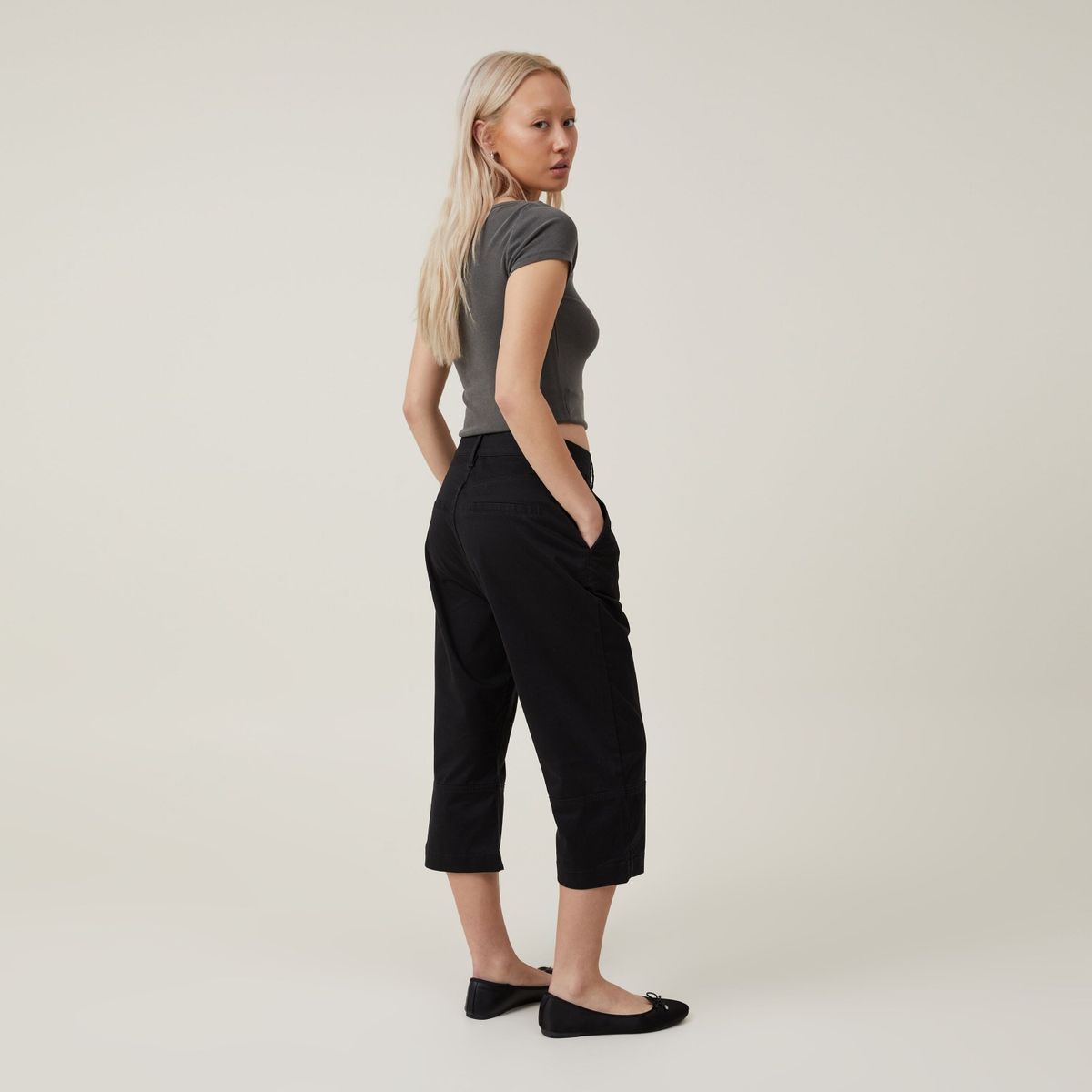 COTTON ON - Pantalones Capri Algodón Mujer Cotton On