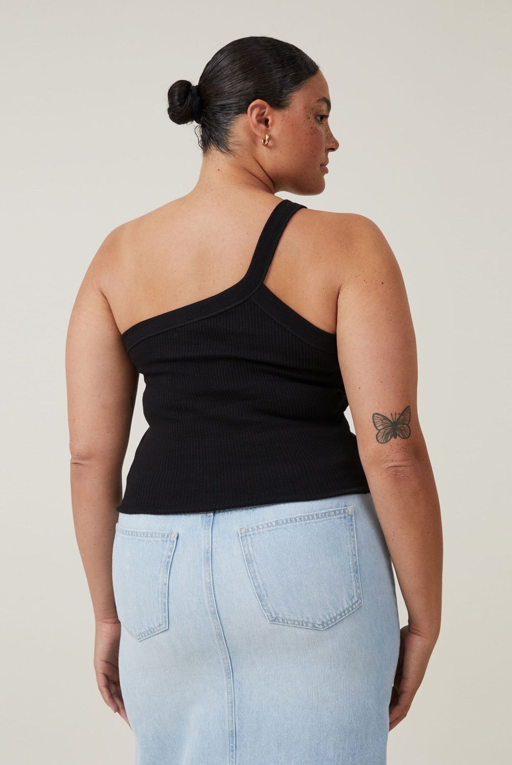 COTTON ON - Crop Top Un Hombro Algodón Orgánico Mujer Cotton On