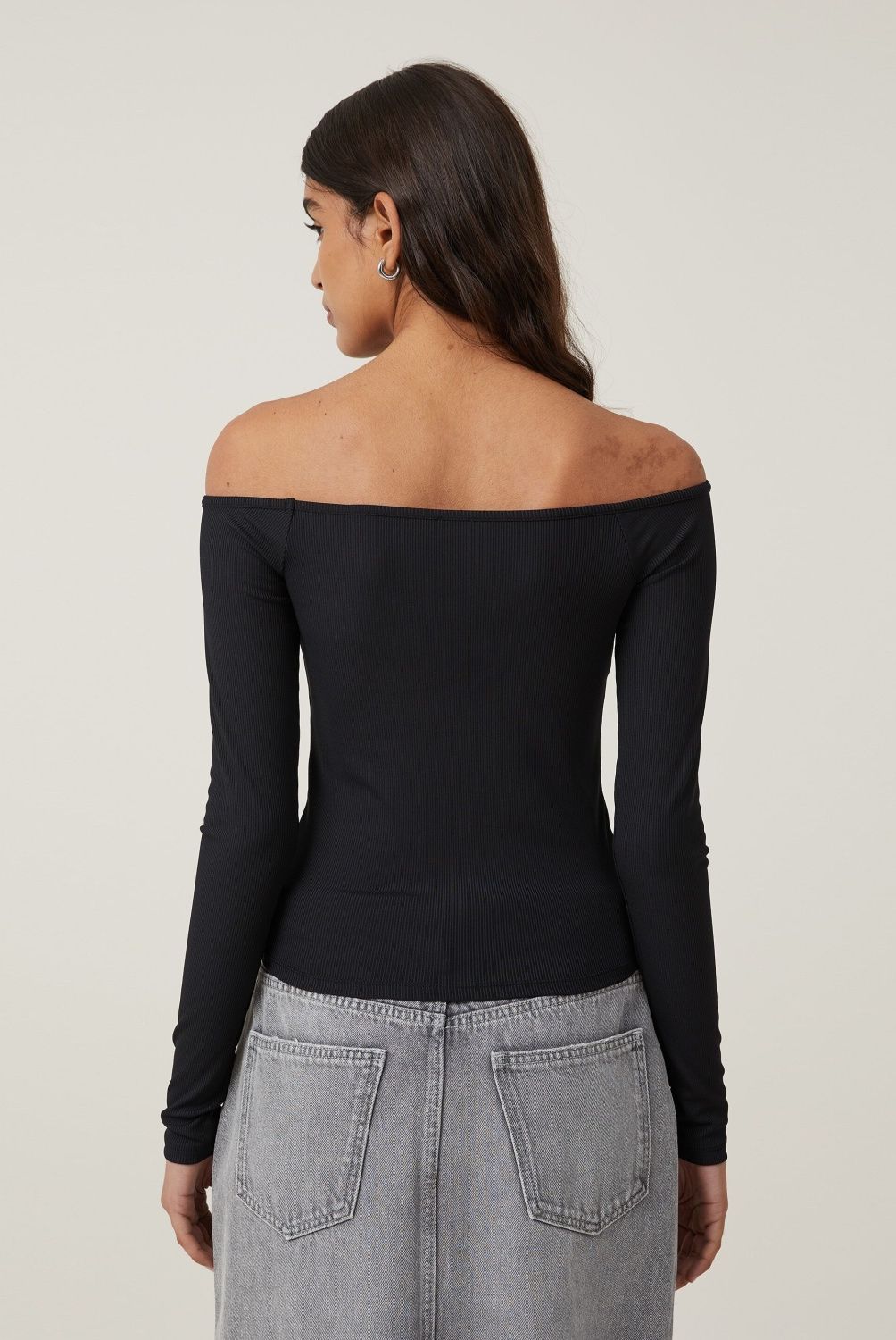 COTTON ON - Crop Top Cut Out Manga Larga Mujer Cotton On