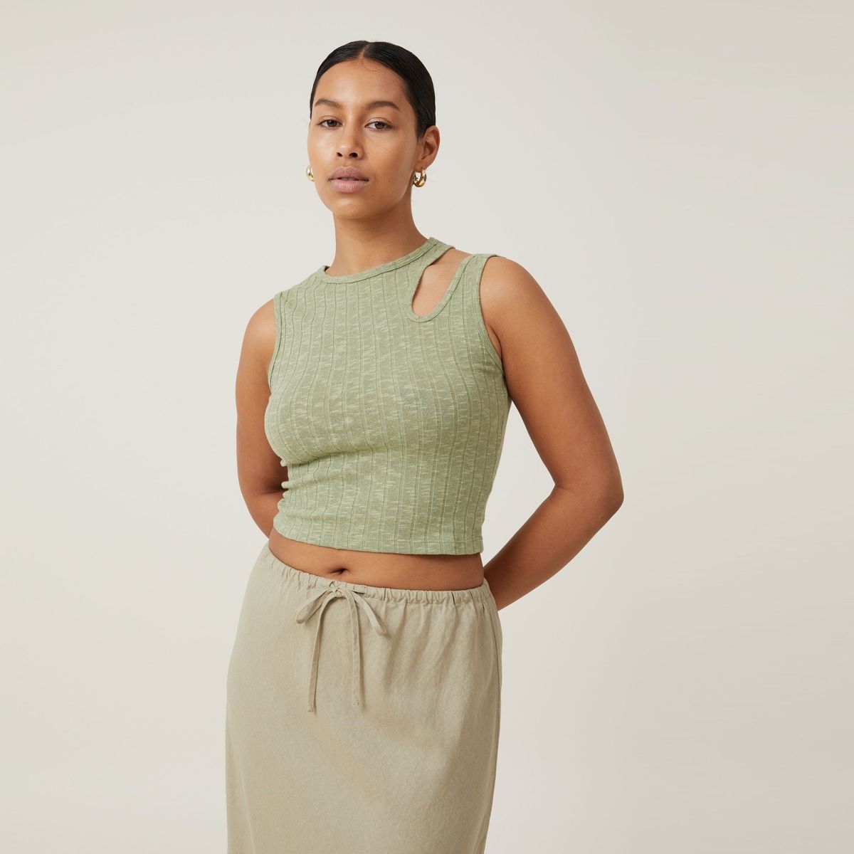 COTTON ON - Top Cut Out Algodón Mujer Cotton On