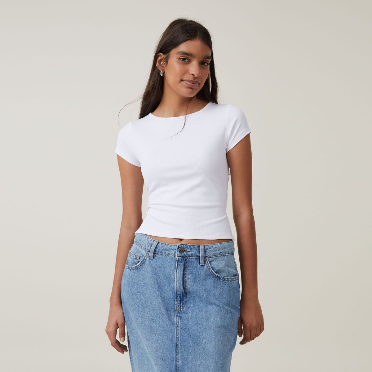 COTTON ON - Crop Top Algodón Mujer Cotton On
