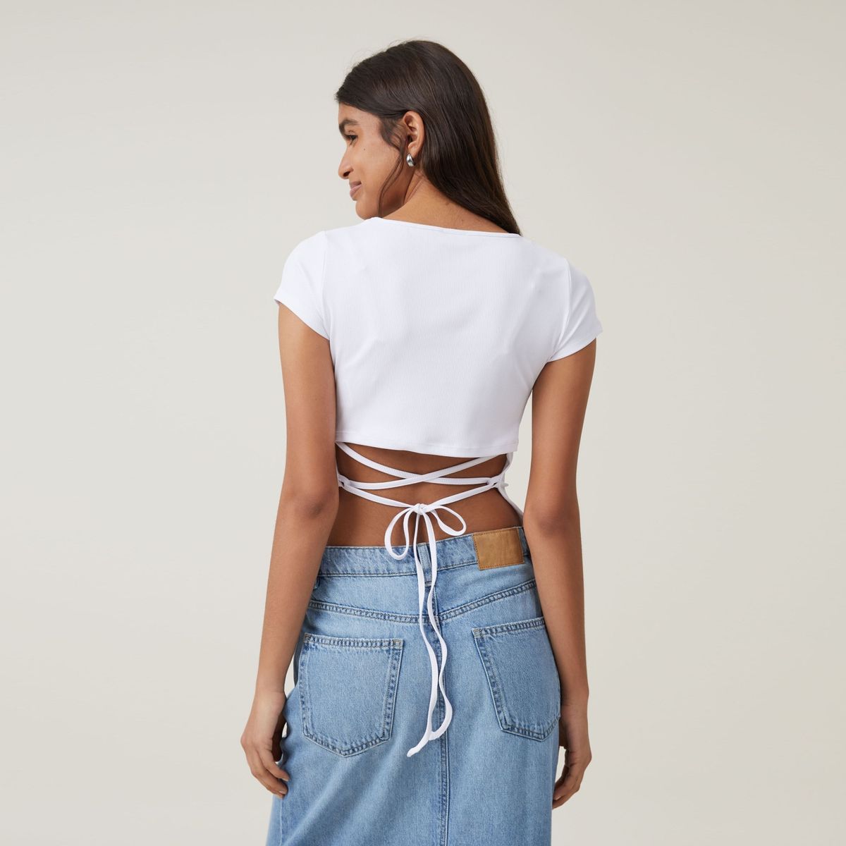 COTTON ON - Crop Top Algodón Mujer Cotton On