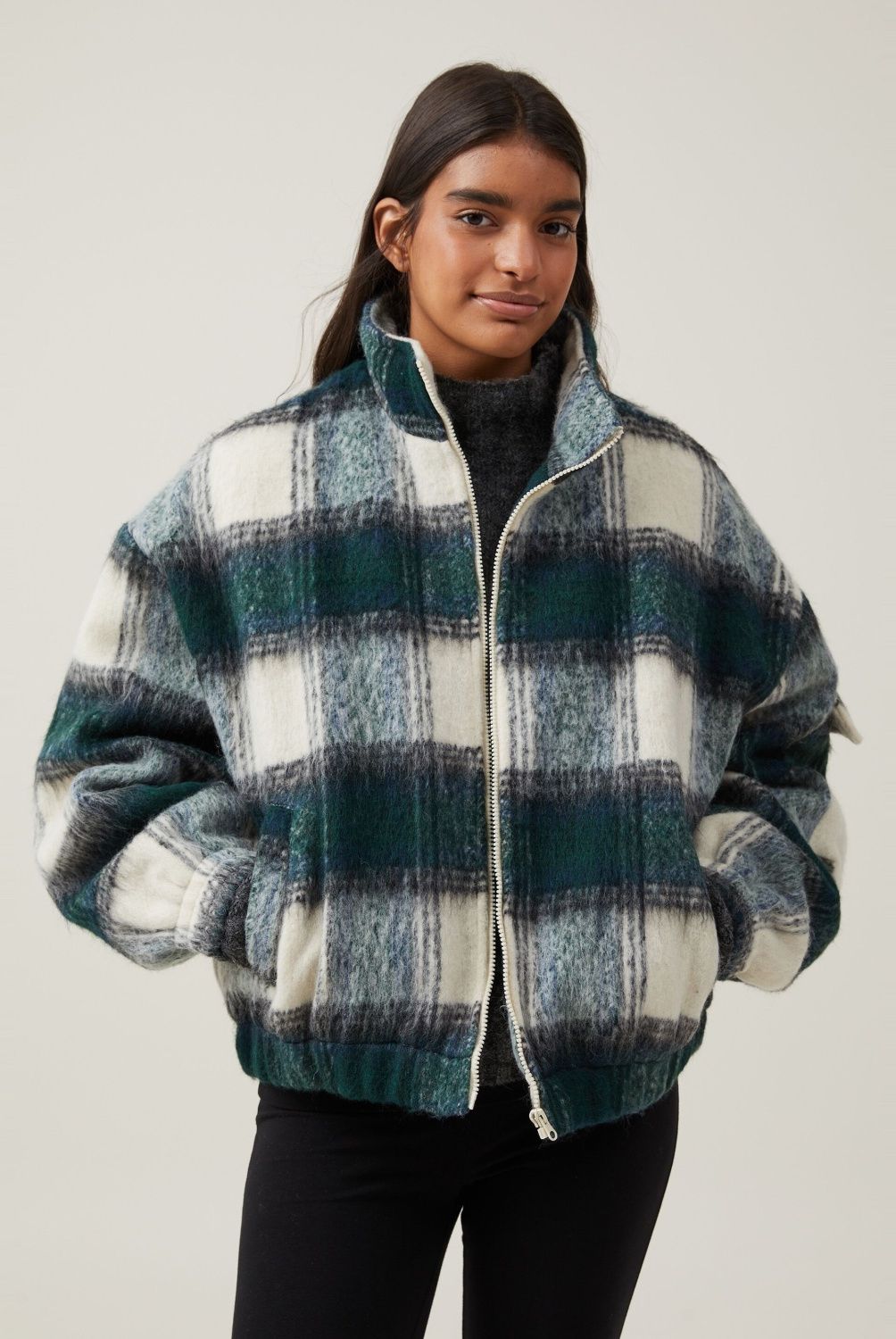 COTTON ON - Chaqueta Cuadrillé Mujer Cotton On