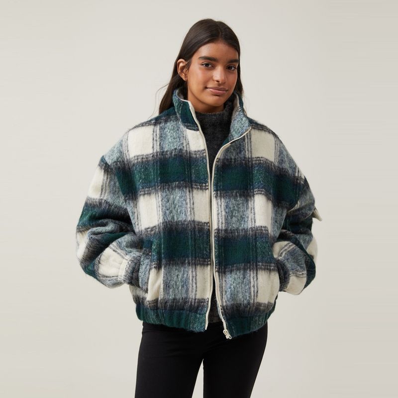 COTTON ON - Chaqueta Cuadrillé Mujer Cotton On
