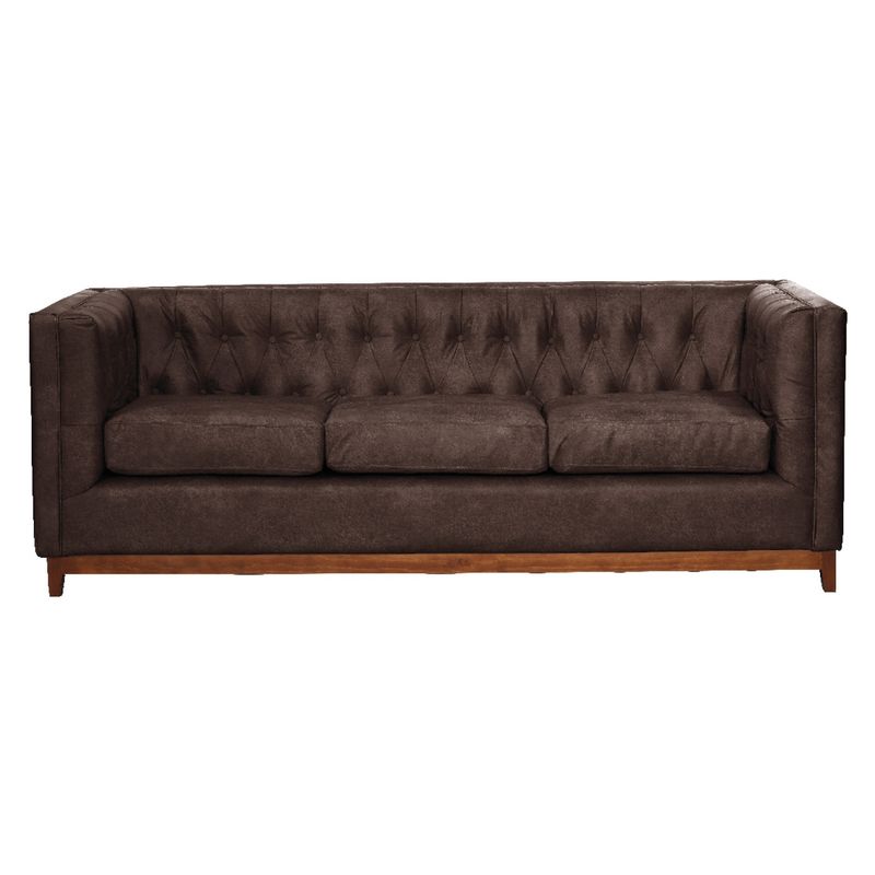 LATAM HOME - Sofá Roma 3 Cuerpo Cuero Colorado Latam Home