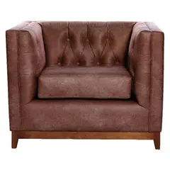 LATAM HOME - Sofá Roma 1 Cuerpo Cuero Colorado