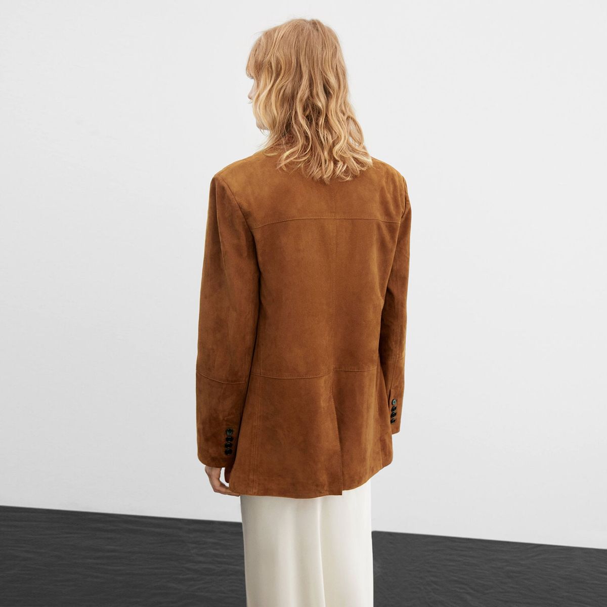MANGO - Blazer Ante Oversize Mujer Mango