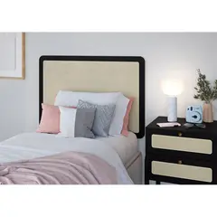 DECOCASA - Respaldo Ratan Negro 1 Plaza