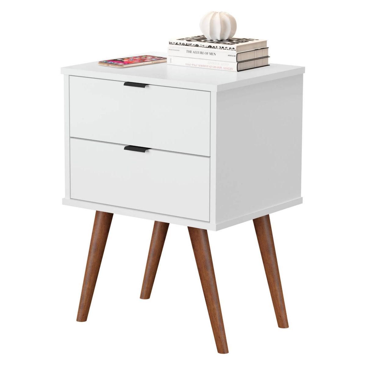 BE DESIGN - Velador Blanco Luxor 2 Cajones Be Design