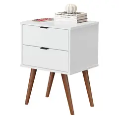 BE DESIGN - Velador Blanco Luxor 2 Cajones