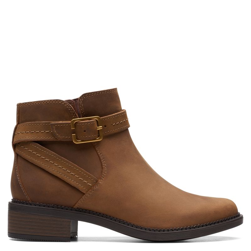 CLARKS - Botín Mujer Cuero Beige Clarks