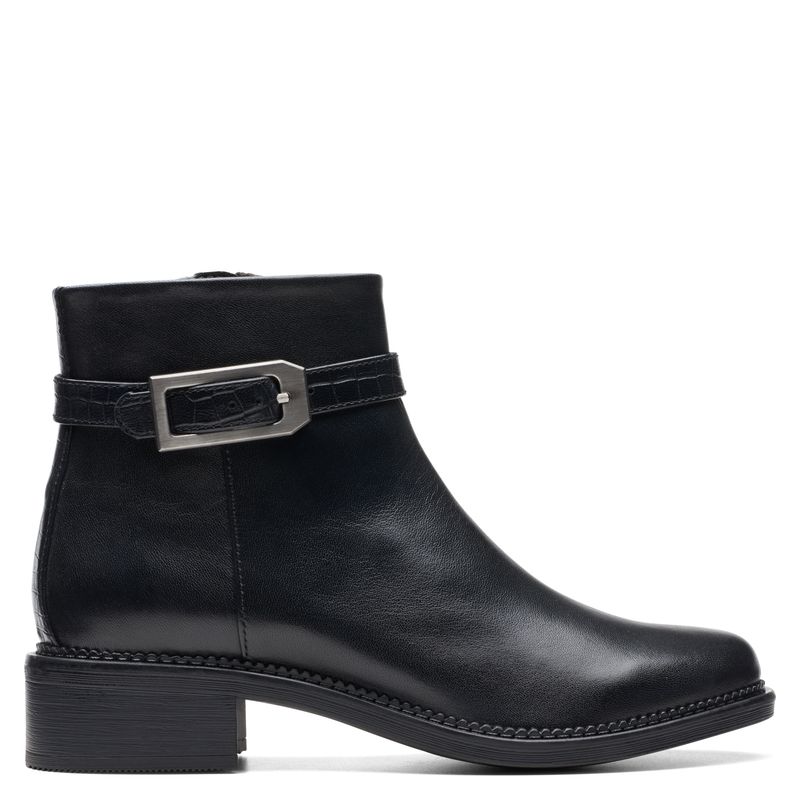 CLARKS - Botín Mujer Cuero Negro Clarks