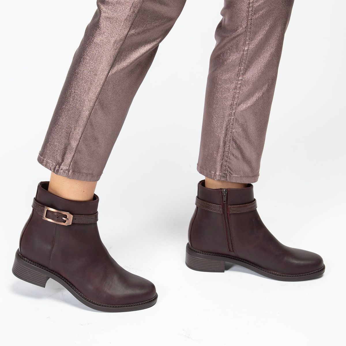 CLARKS - Botín Mujer Cuero Café Clarks