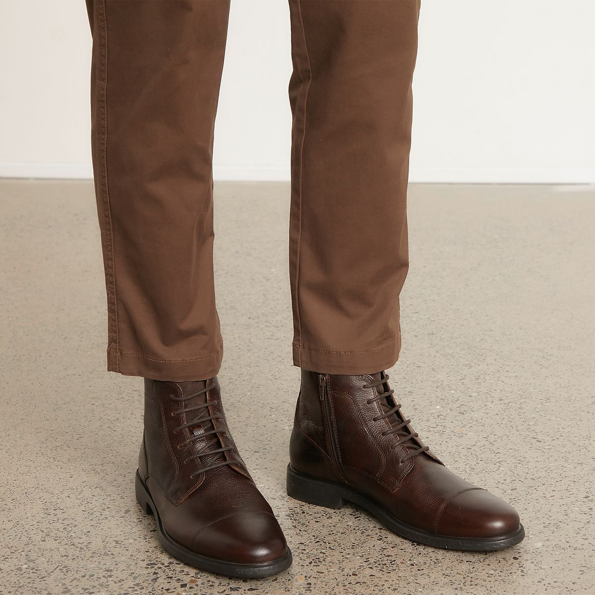 GEOX - Botín Hombre Cuero Café Geox