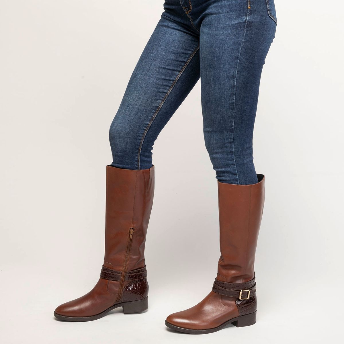 GEOX - Bota Mujer Cuero Café Geox