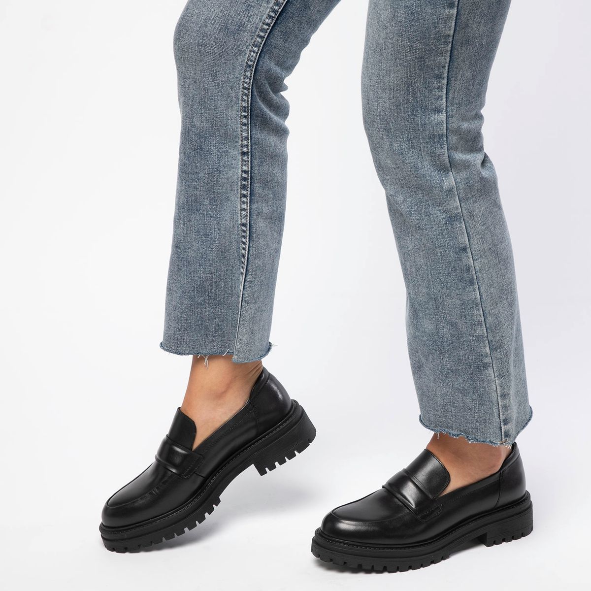 GEOX - Mocasín Mujer Cuero Negro Geox