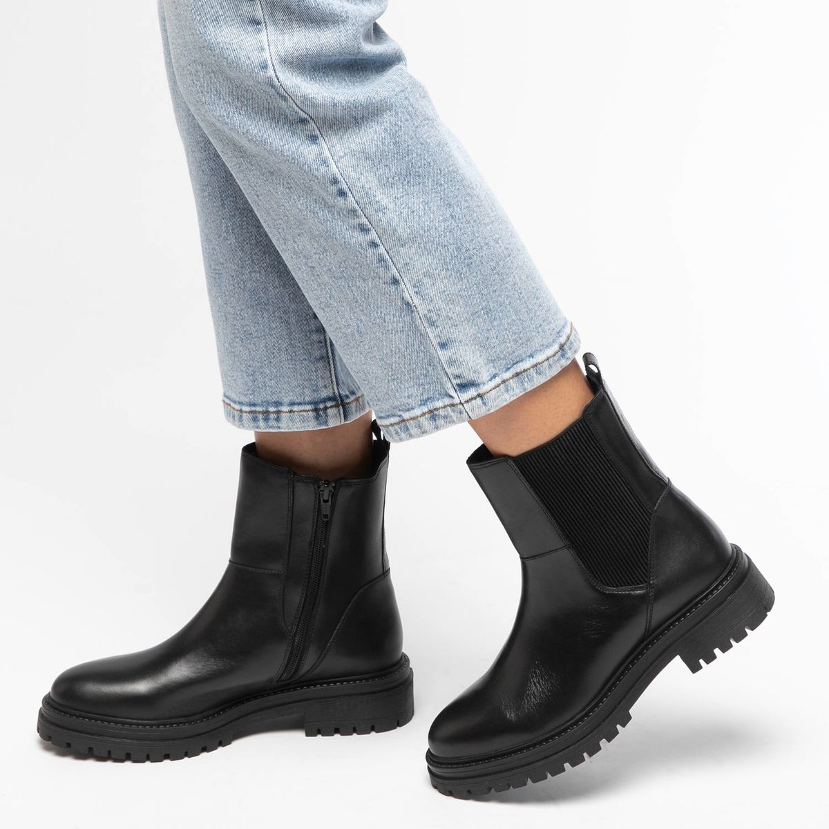 GEOX - Botín Mujer Cuero Negro Geox