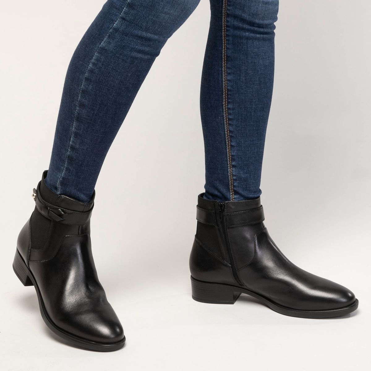 GEOX - Botín Mujer Cuero Negro Geox