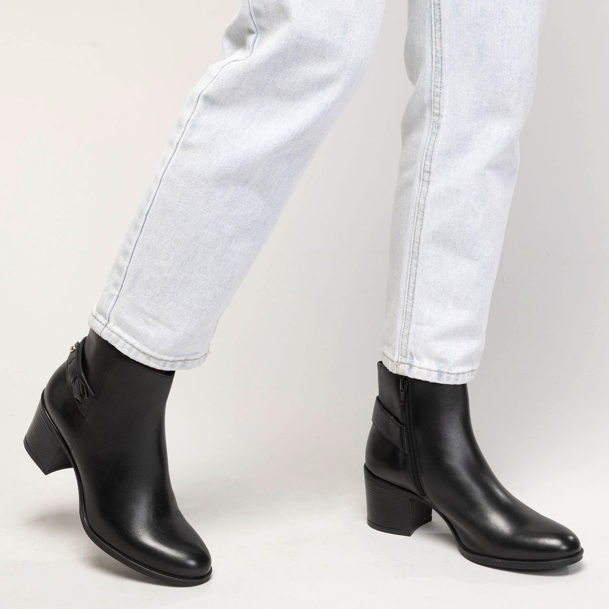 GEOX - Botín Mujer Cuero Negro Geox