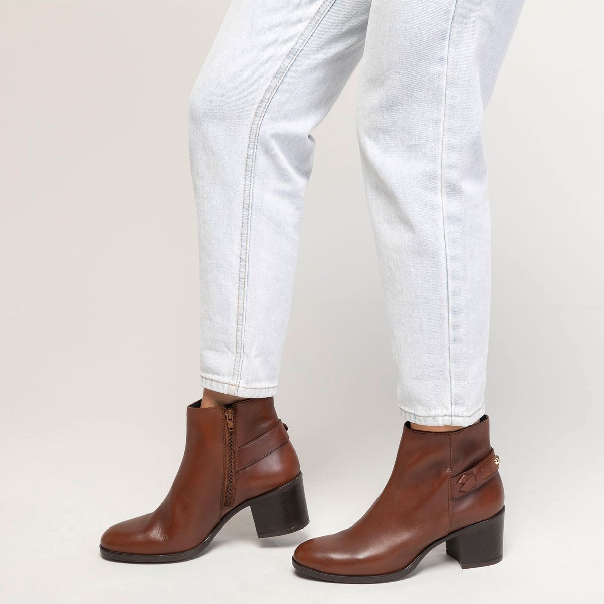 GEOX - Botín Mujer Cuero Café Geox