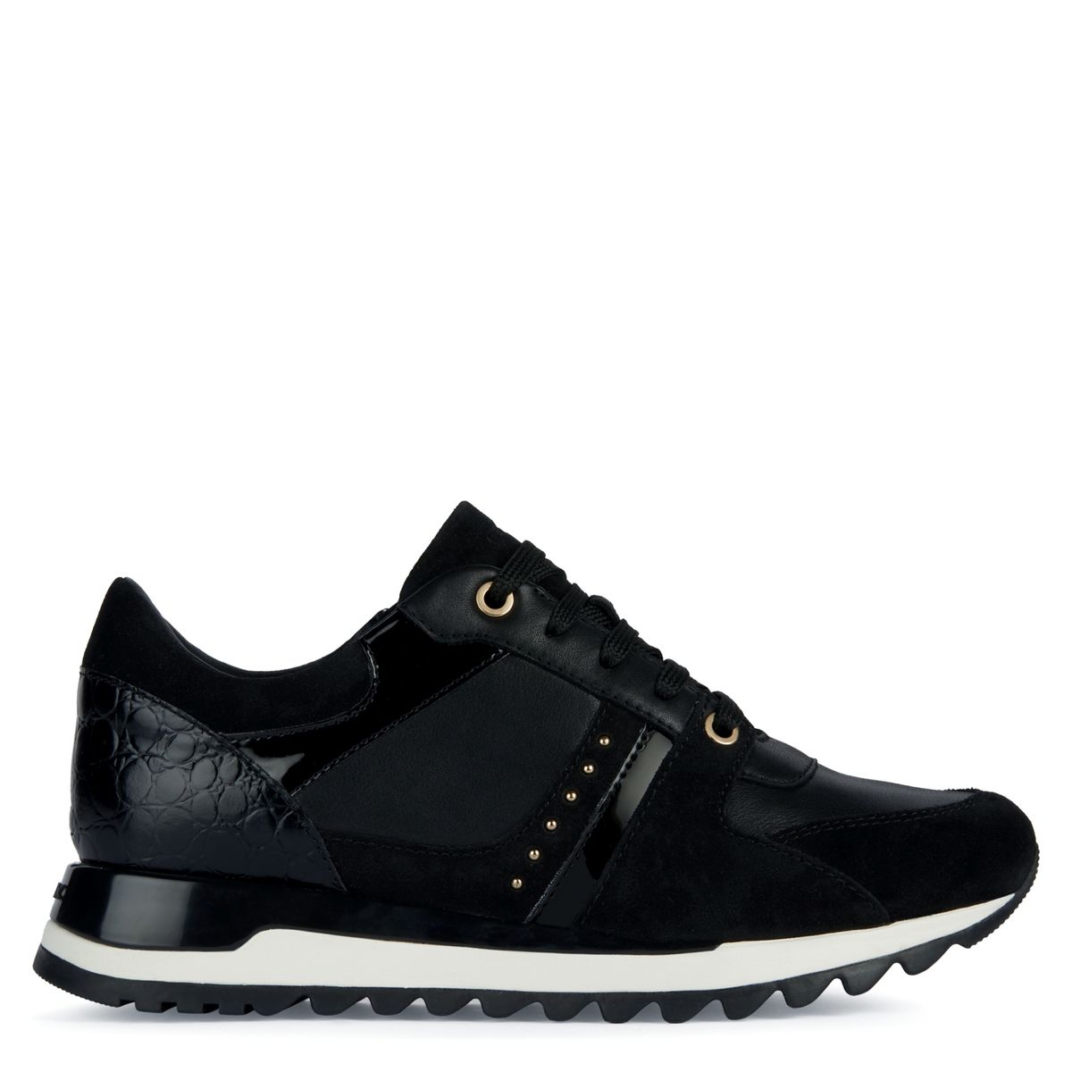 GEOX - Zapatilla Urbana Mujer Cuero Negro Geox