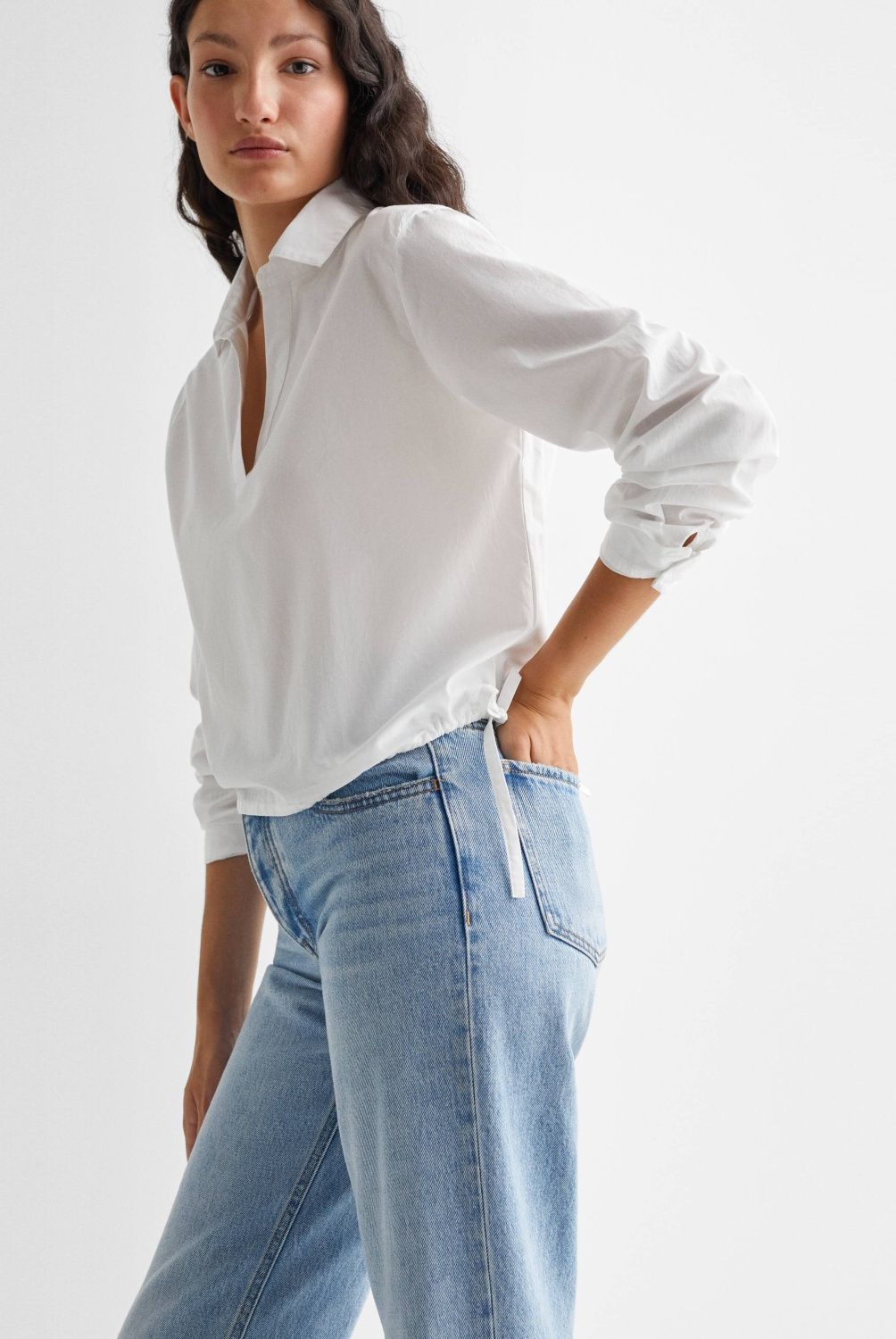MANGO TEEN - Blusa Fluida Lazos Mujer Mango Teen