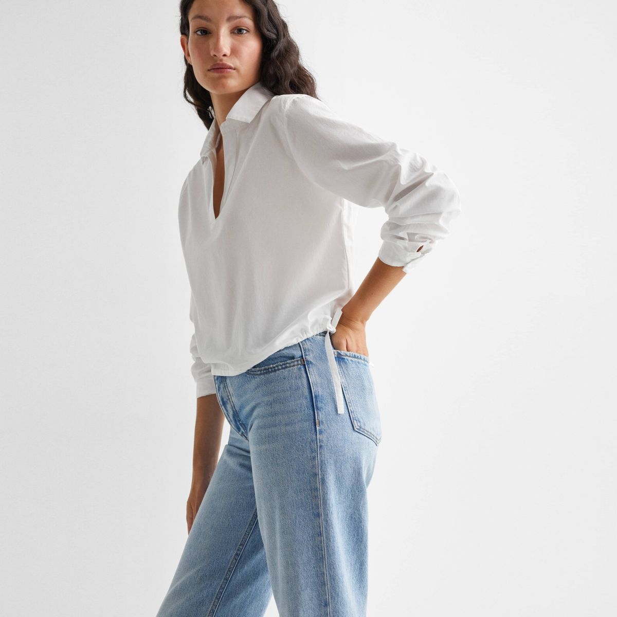 MANGO TEEN - Blusa Fluida Lazos Mujer Mango Teen