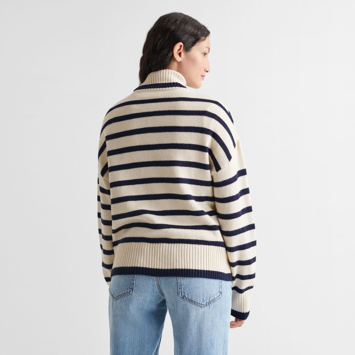 MANGO TEEN - Sweater Rayas Cuello Alto Mujer Mango Teen