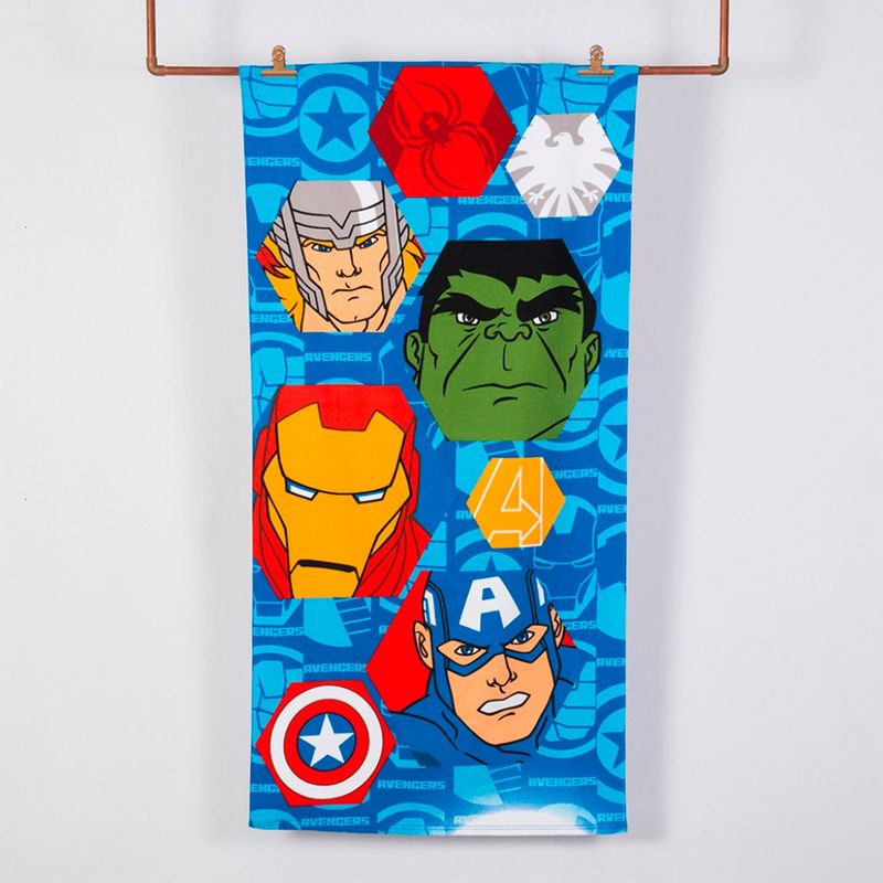 DISNEY - Toalla Playa con Bolso Avengers Simbolo Disney