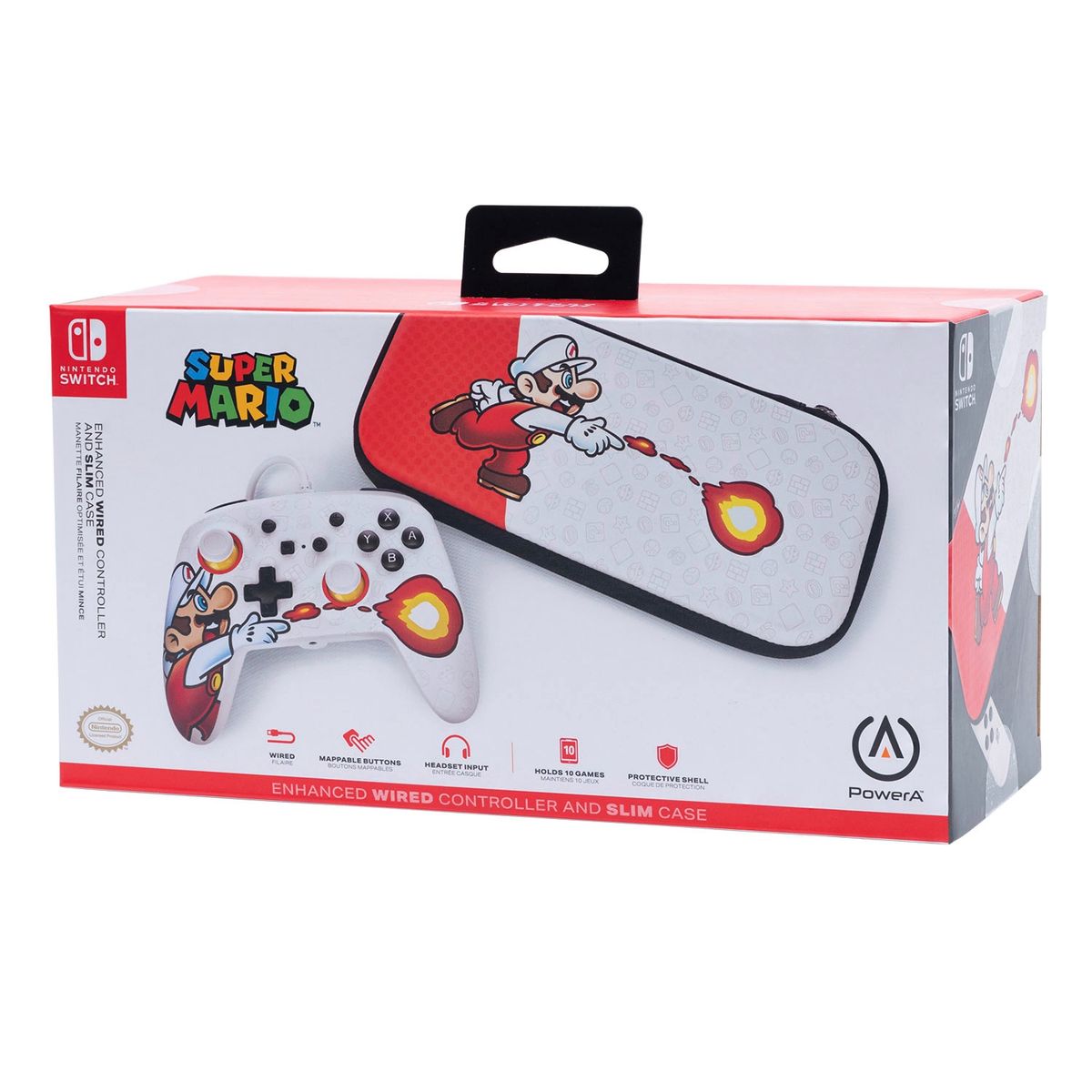 POWER A - Control Nint Mario Fireball + Case Power A
