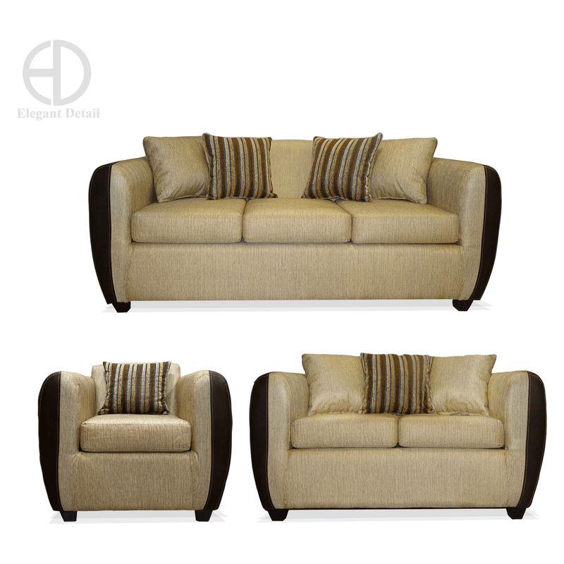COMERCIALIZADORA ELEGANT DETAIL - Juego De Living 6 puestos Oklahoma T/Pu Beige Elegant Detail