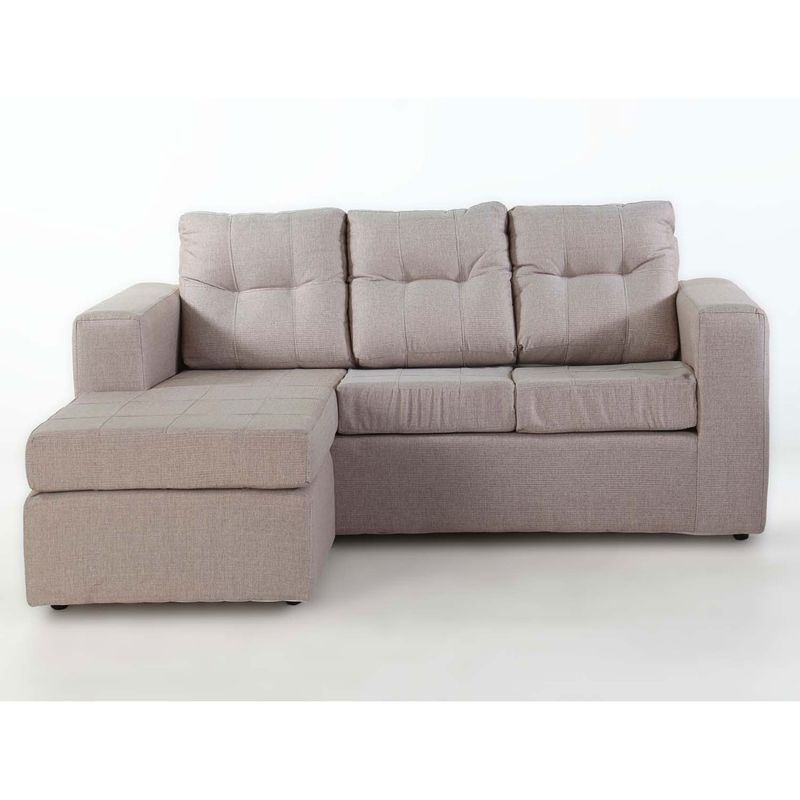 JDO & DESIGN - Modular Rodas 3 Cuerpos Tela Beige Mica